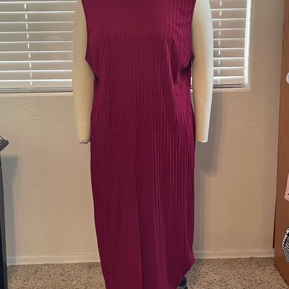 Elegant Burgundy Sleeveless Dress